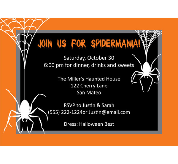 Halloween Spiders Invitation