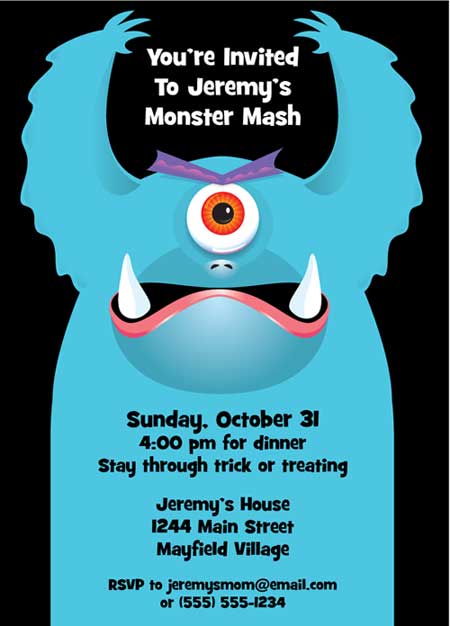 Halloween Monsters Invitation