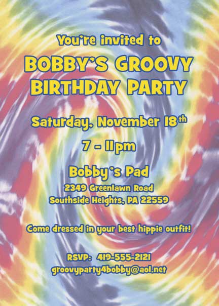 Hippie Tie Dye Invitation