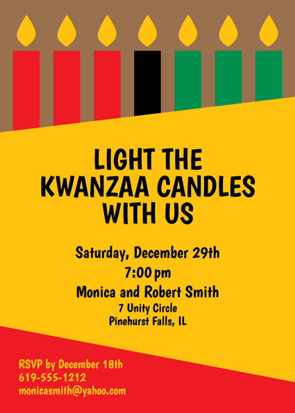 Kwanzaa Kinara Candles Invitation