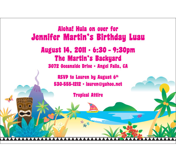 Luau Beach Party Invitation