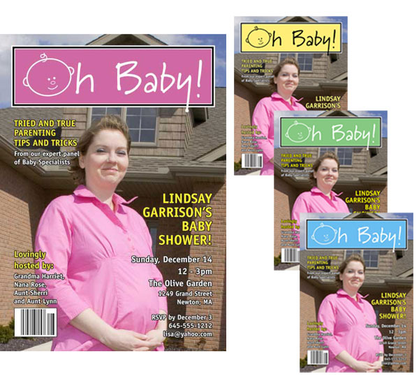 Baby Magazine Cover Invitation