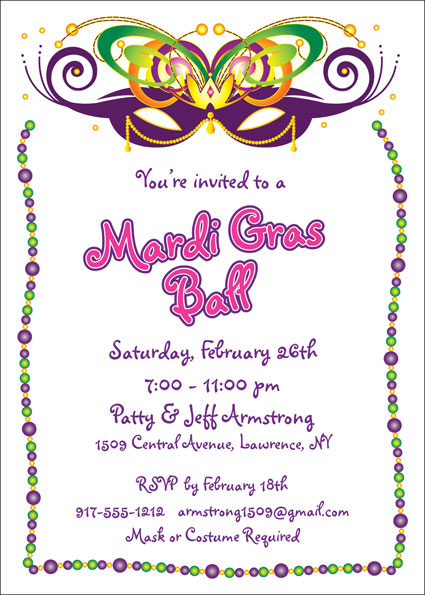 Mardi Gras Ball Invitation