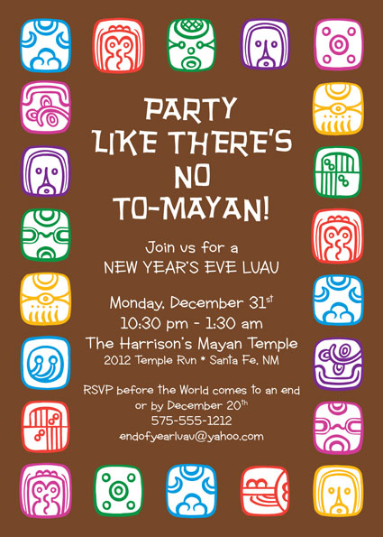 Mayan End of the World Invitation