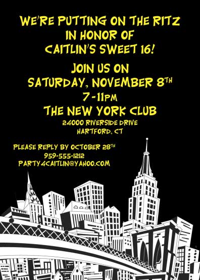 New York Party Invitation