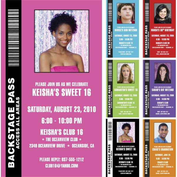 Backstage Pass Invitation, Photo