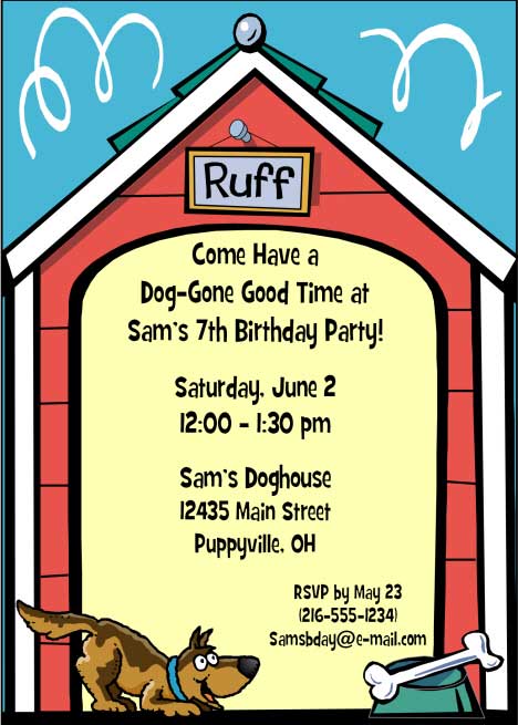 Puppy Dog Theme Party Invitation
