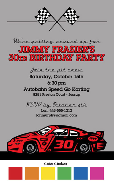 Race Car Party Invitation