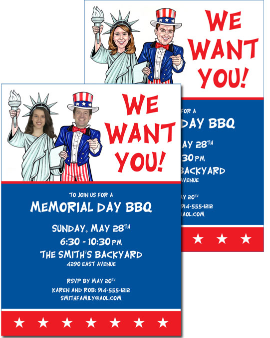 A Patriotic ''Add a Face'' Invitation 