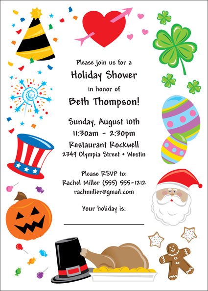 Bridal Shower Holiday Theme Invitation