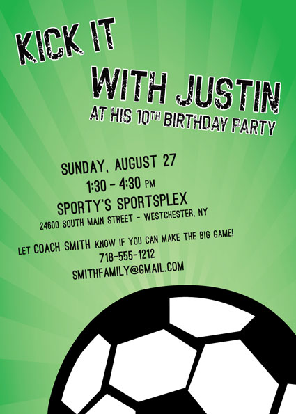 Soccer Ball Party Invitation