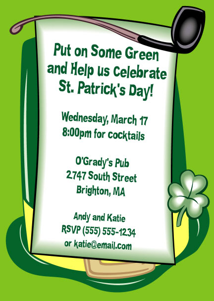 Funny St Patrick's Day Party Invitation 3