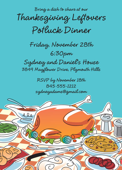 Thanksgiving Potluck Invitation