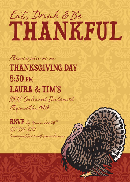 Thanksgiving Turkey Invitation