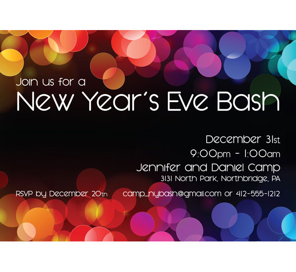 A New Years Colors Party Invitation