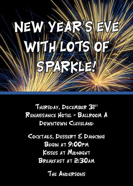 New Years Eve Fireworks Invitation