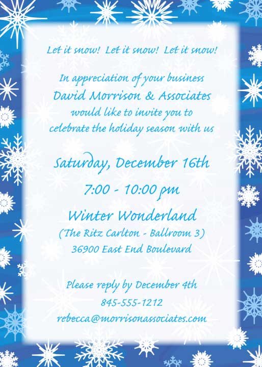 Winter Snow Invitation