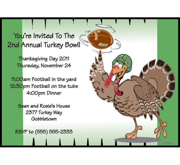 Thanksgiving Turkeybowl Invitation
