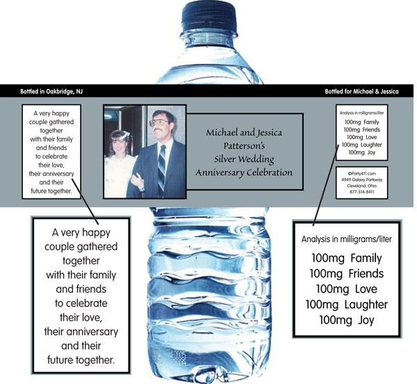 25th Anniversary Theme Bottle Label, Water