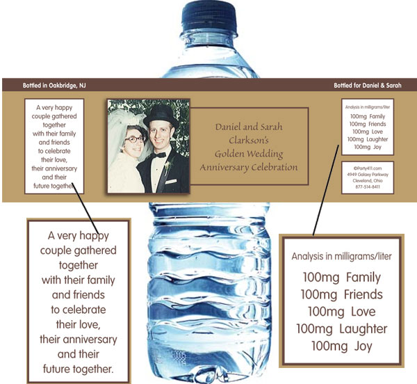 50th Anniversary Theme Bottle Label, Water