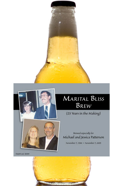 25th Anniversary Theme Bottle Label, Beer