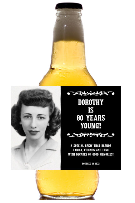 A Vintage Birthday Milestone Photo Label, Beer