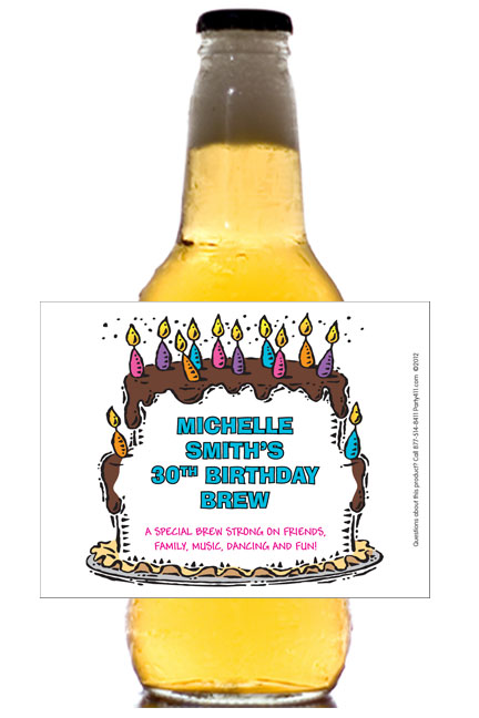 Birthday Cake For Her Theme Beer Bottle Label