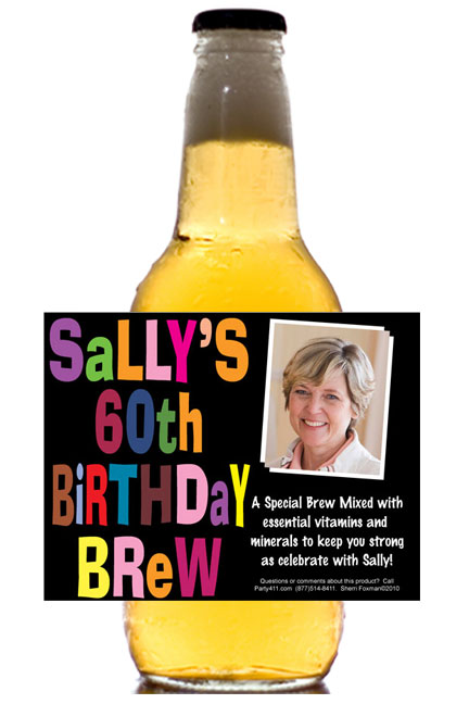 Birthday Celebration Theme Beer Bottle Label