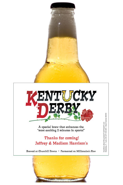 Kentucky Derby Party Theme Bottle Label, Beer