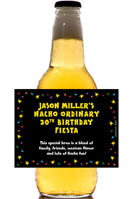A Fiesta Bash Theme Beer Bottle Label