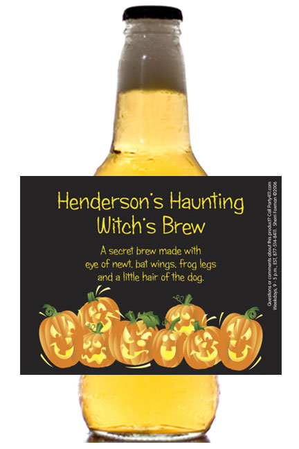 Halloween Fun Pumpkins Theme Beer Bottle Label
