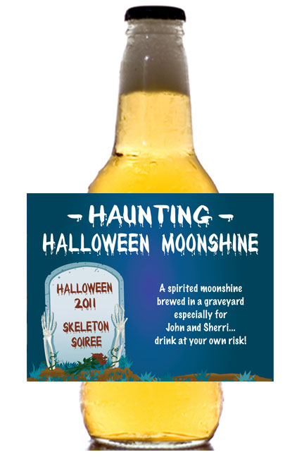 Halloween Grave Theme Beer Bottle Label