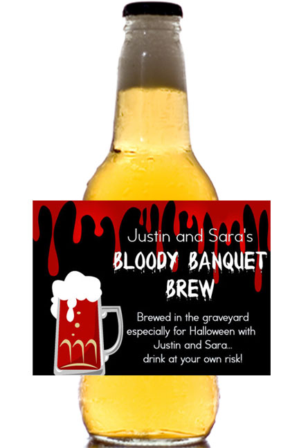 Halloween Bloody Banquet Theme Beer Label 