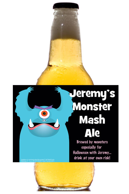 Halloween Monsters Theme Beer Label 