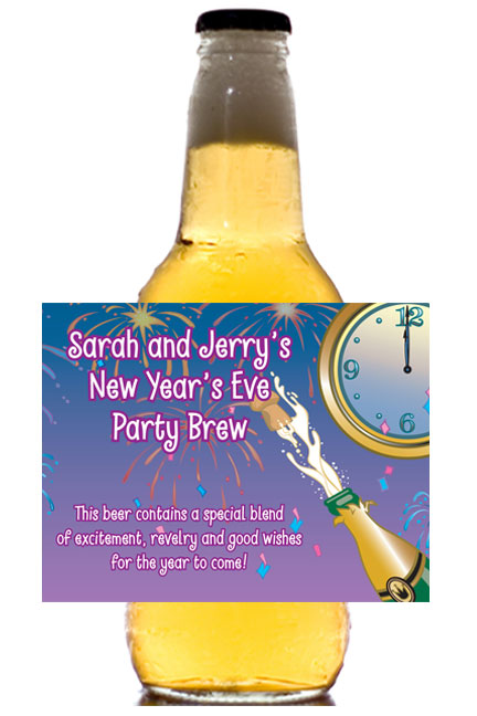 A New Years Eve Toast Theme Beer Bottle Label
