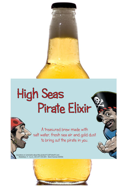 Pirate Theme Beer Bottle Label