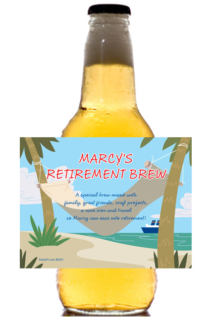A Retirement Theme Beer Bottle Label