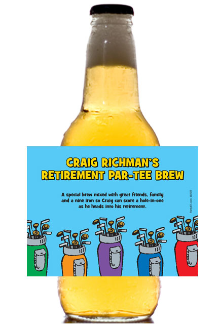 Golf Clubs Theme Beer Bottle Label