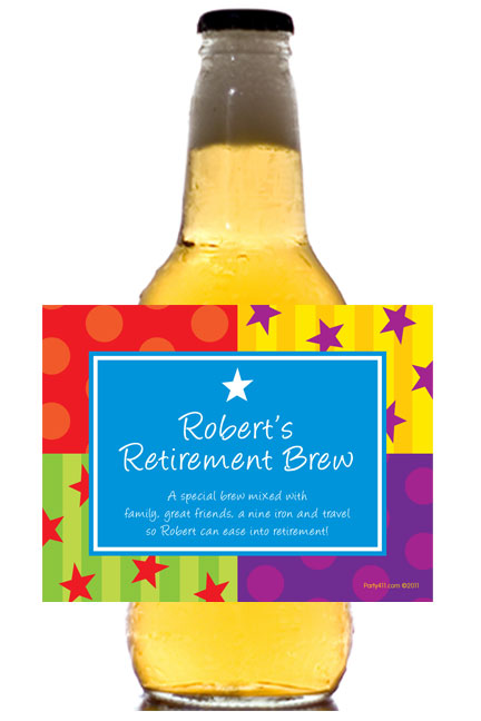 A Retirement Celebration Theme Beer Bottle Label
