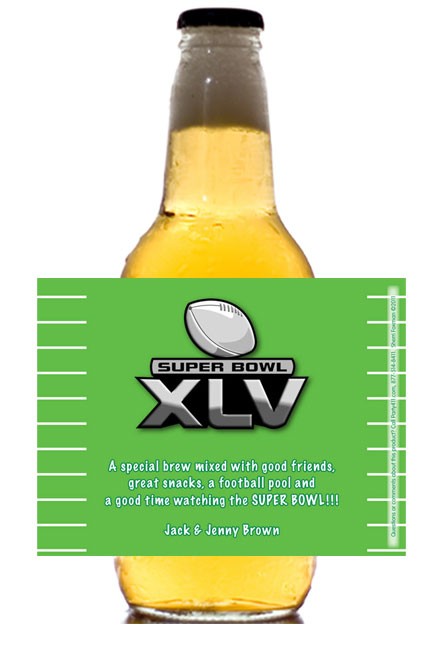 45 - Super Bowl XLV Beer Bottle Label