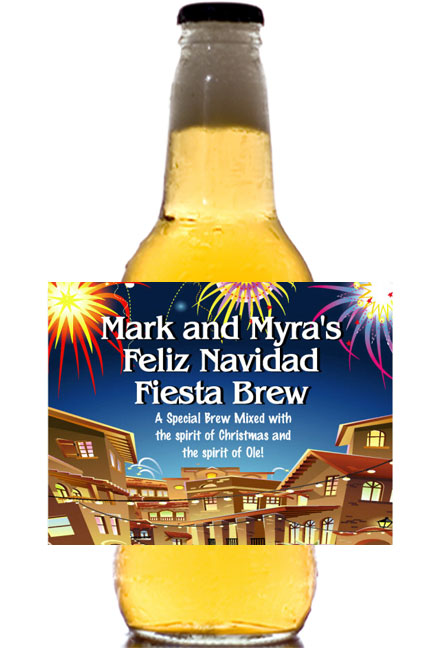 Fiesta Holiday Theme Beer Bottle Label