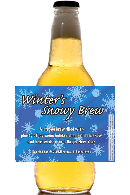 Winter Snow Theme Beer Bottle Label