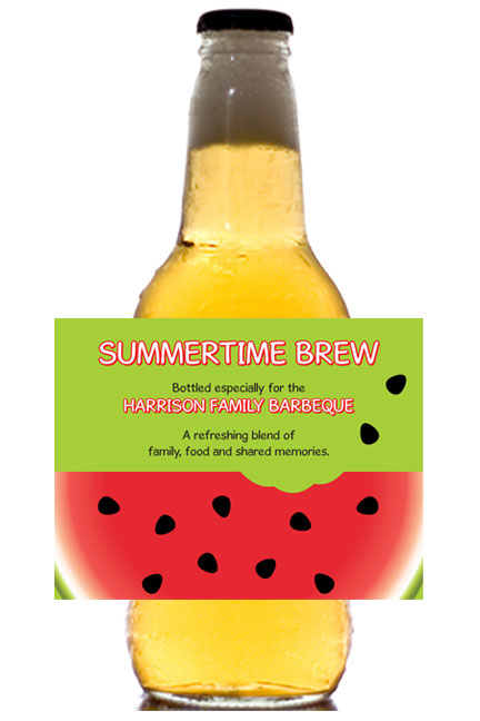 Watermelon Theme Beer Bottle Label