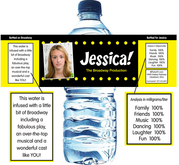 Broadway Lights Water Bottle Label