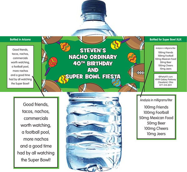 Football Maracas Water Bottle Label