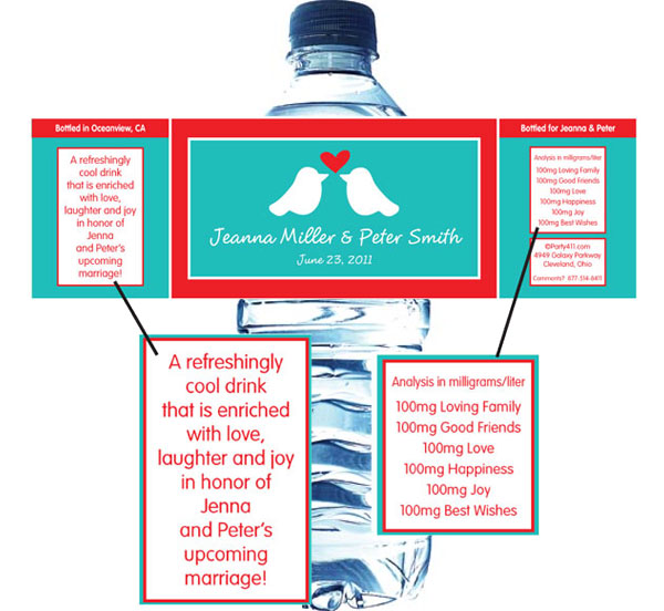 A Lovebirds Water Bottle Label