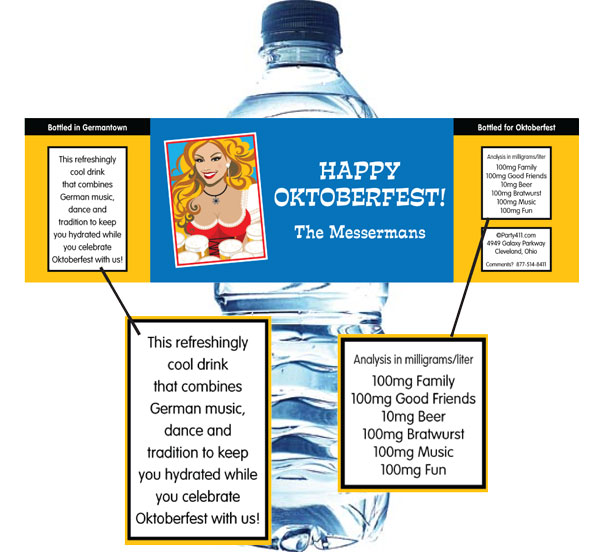 Oktoberfest Brew Water Bottle Label