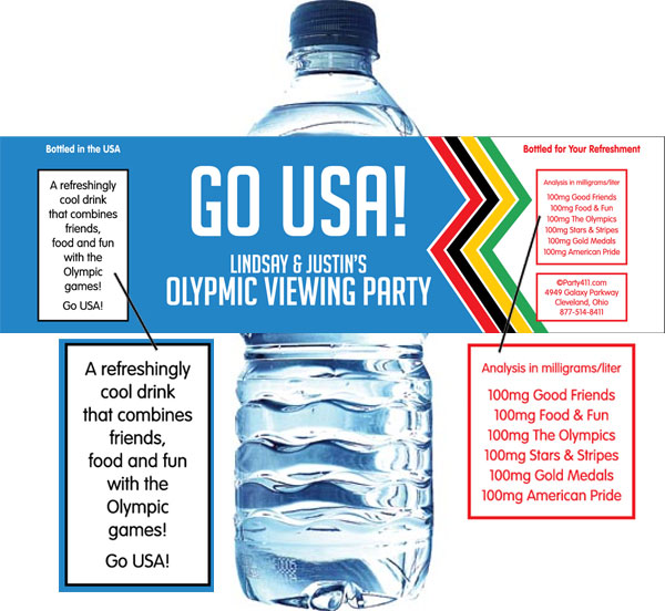 Winter Olympics Water Bottle Label