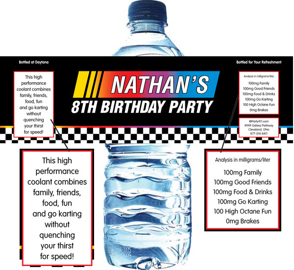 Racing Flag Water Bottle Label