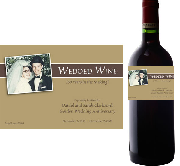 50th Anniversary Theme Bottle Label, Wine